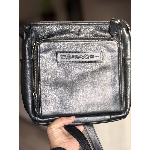 Fossil Handbags - Vintage Fossil 1954‎ Black Leather Medium Crossbody Purse Shoulder Bag